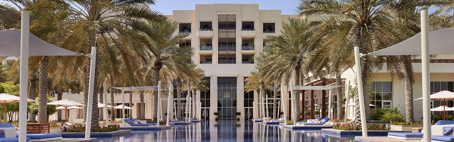 Park Hyatt Abu Dhabi Hotel and Villas pool courtyard on Saadiyat Island