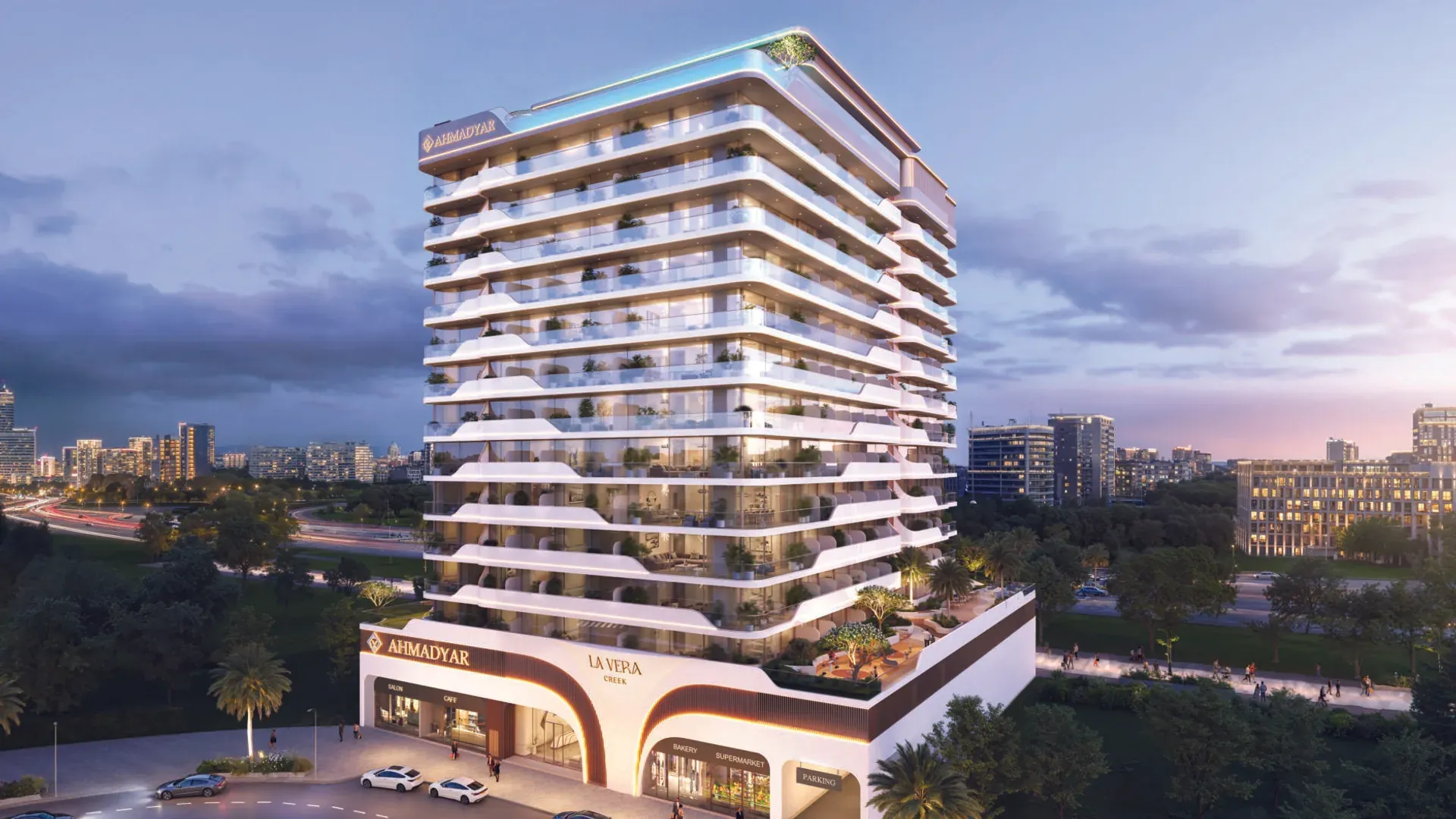 Exterior rendering of La Vera Creek by Ahmadyar Developments in Nadd Al Hammar