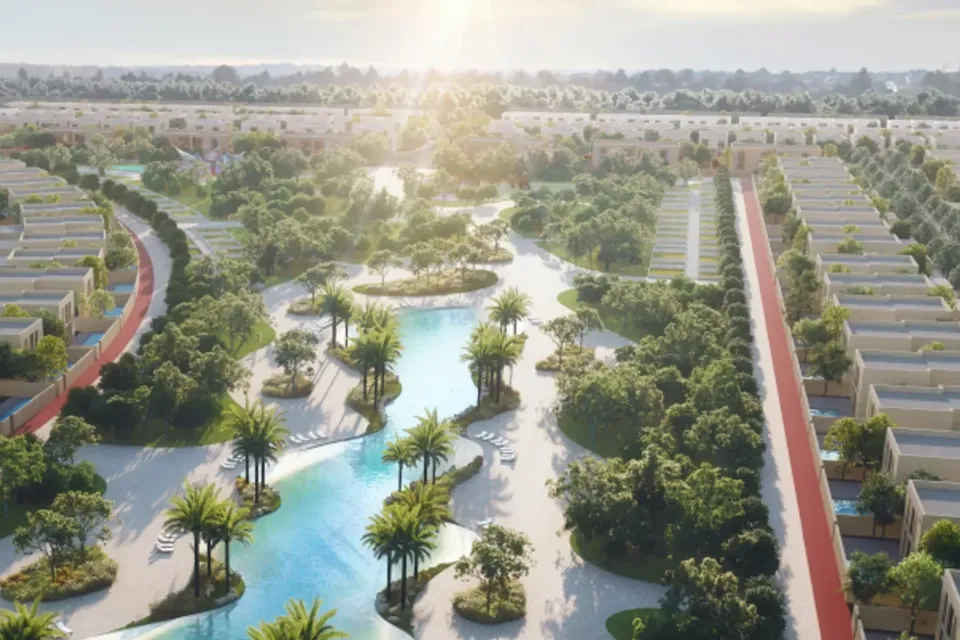 Alef Group landscaped residential community with lagoon and villa neighbourhoods in Sharjah