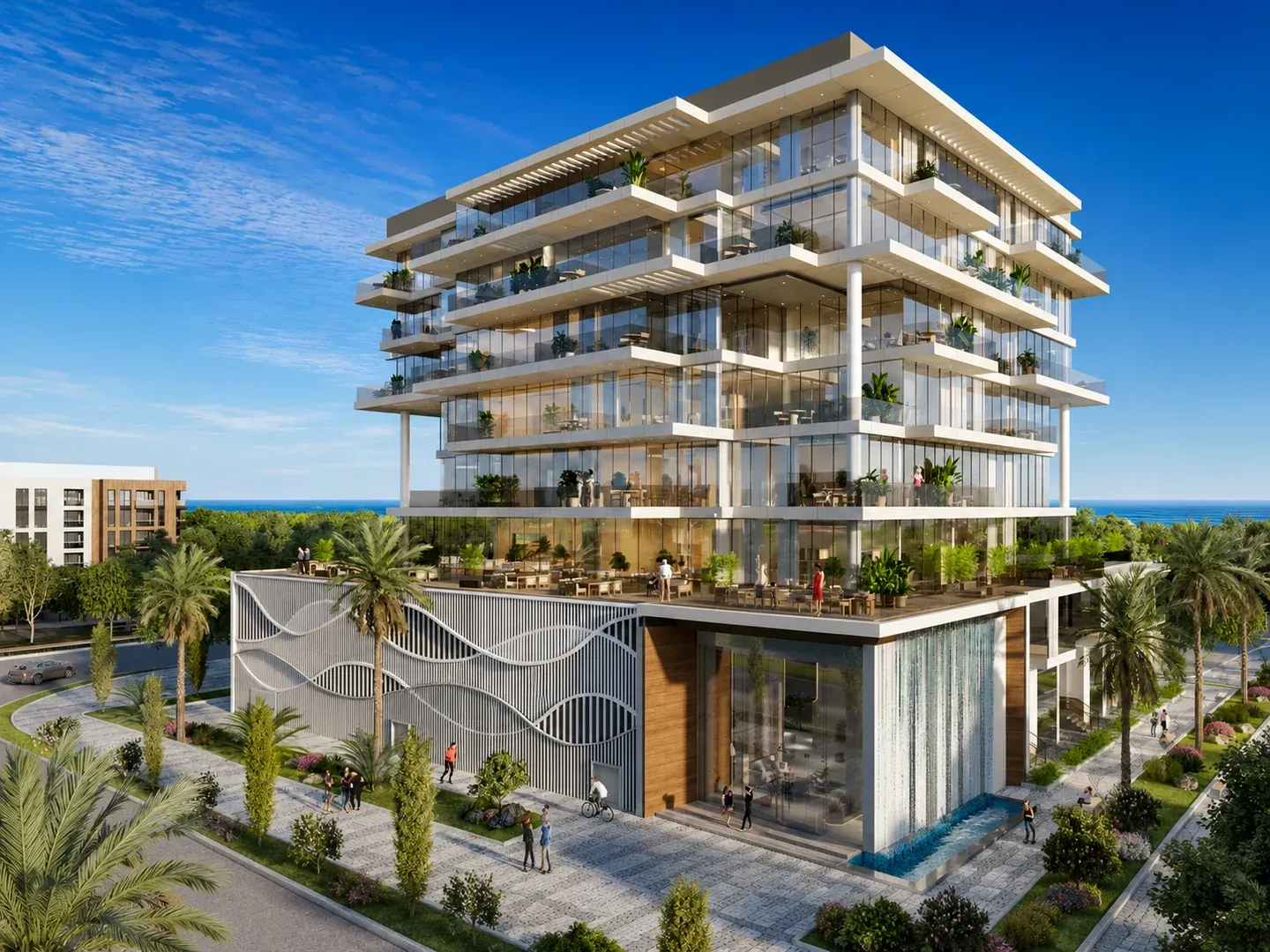 Contemporary waterfront residence representing Blue Square in Dubai