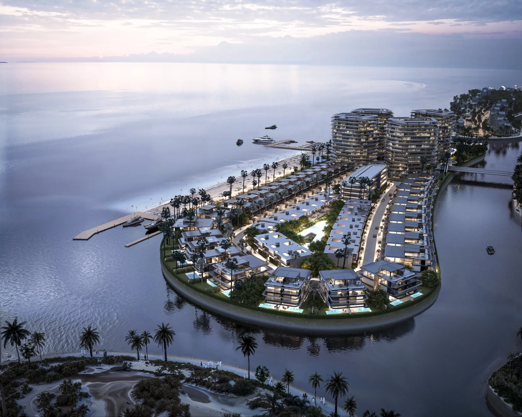 Aerial view of BRABUS Island by Cosmo Developments in Abu Dhabi