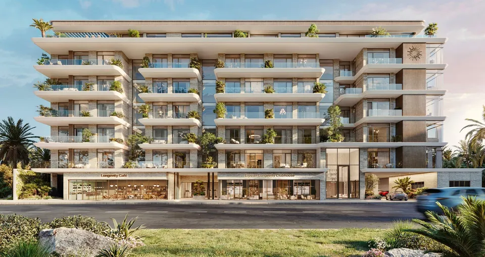 Émerge Residences contemporary low-rise exterior with planted balconies by Elysian Developments