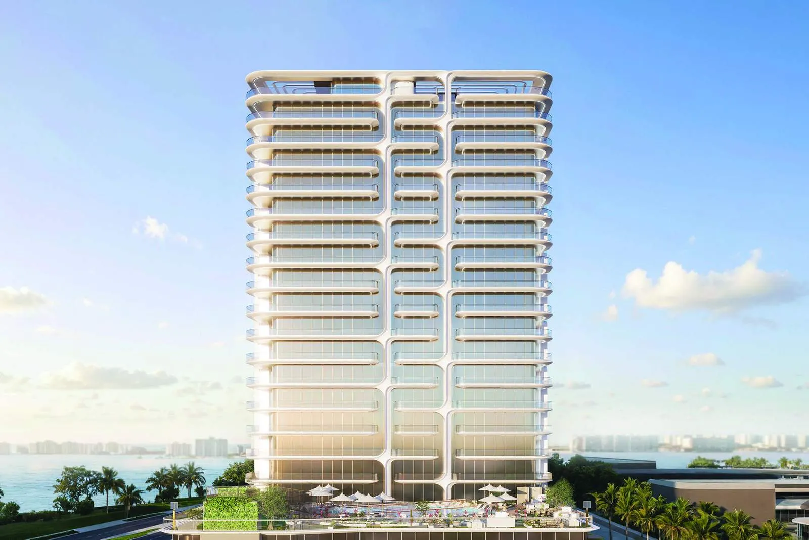 Waterfront front elevation of Stellar by ELIE SAAB on Yas Island