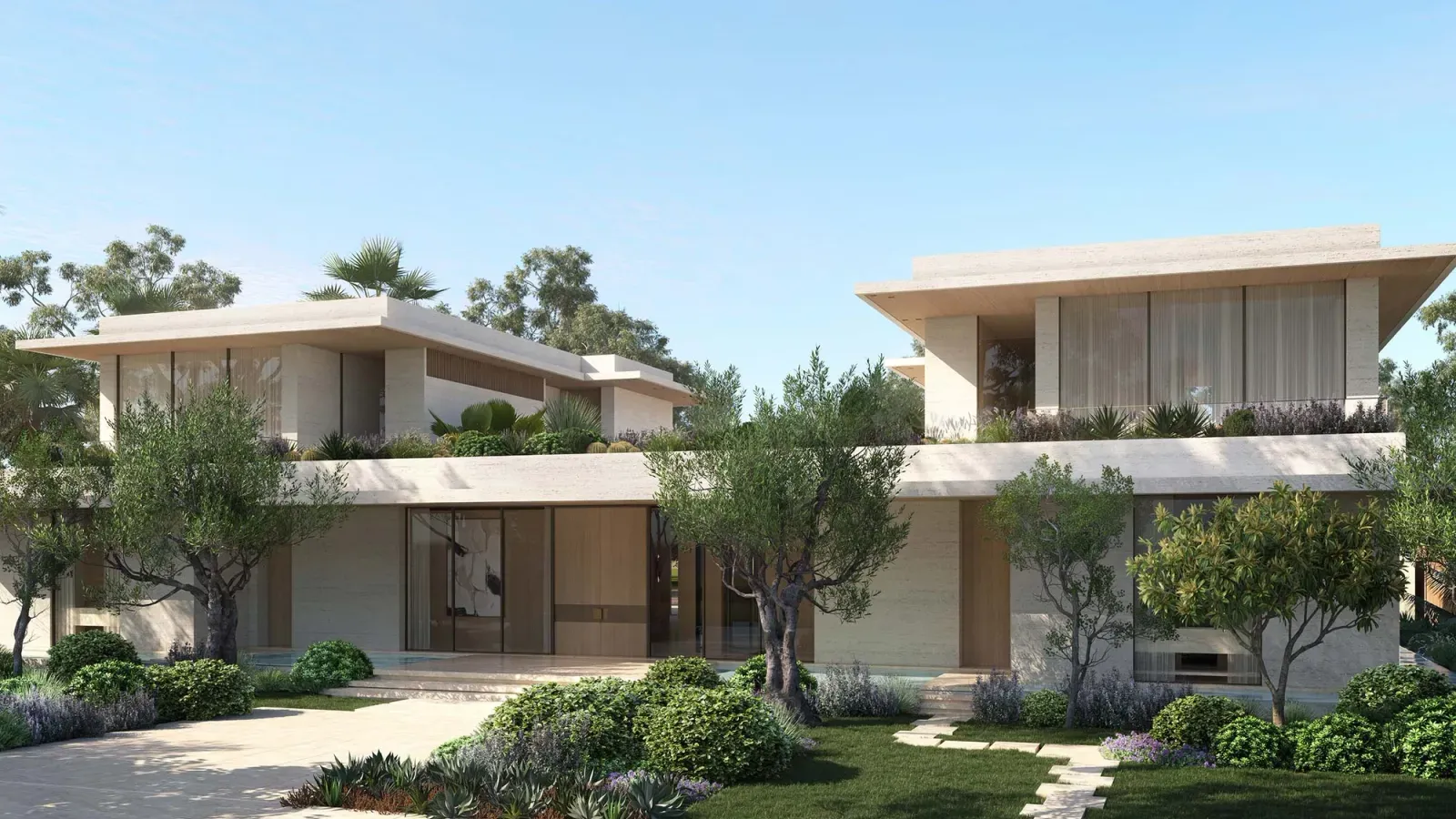 Eden Hills villa exterior with landscaped frontage
