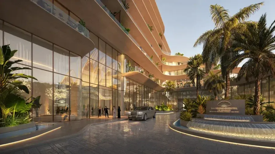 A render of Mandarin Oriental The Residences on Saadiyat Island, Abu Dhabi, a branded waterfront residential development.