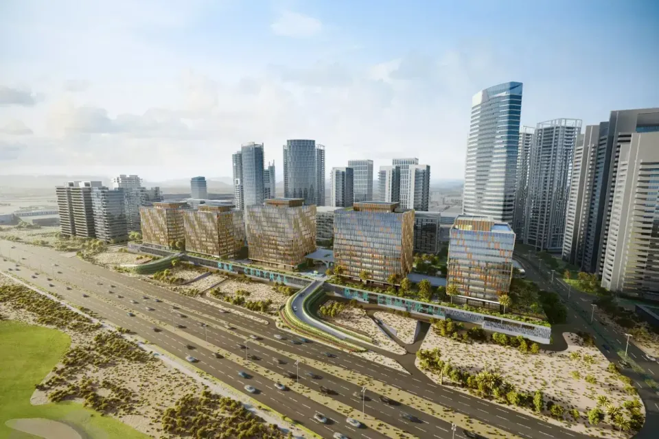 Aerial rendering of the RAK Central mixed-use master plan in Ras Al Khaimah