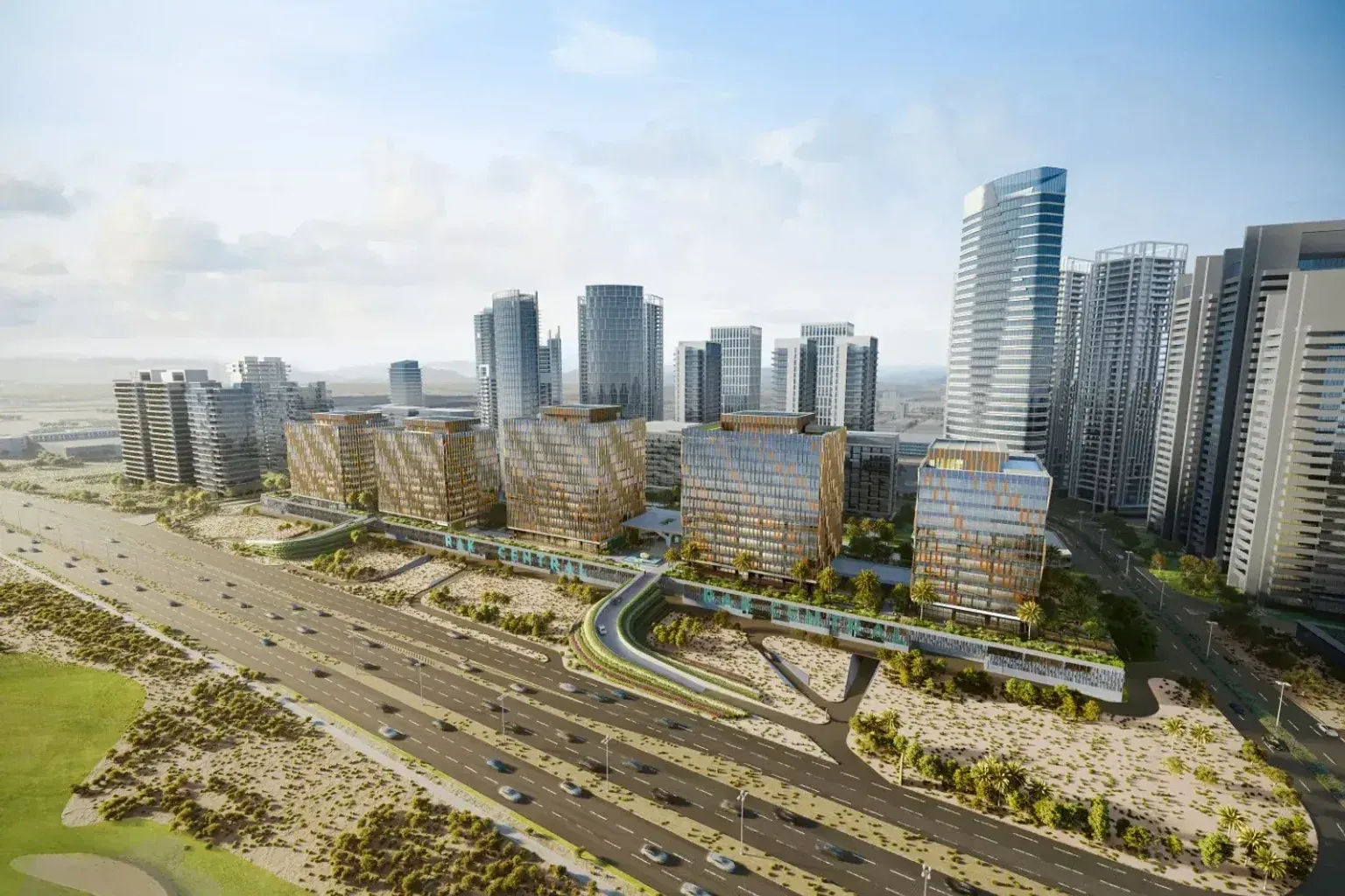 Aerial rendering of the RAK Central mixed-use master plan in Ras Al Khaimah