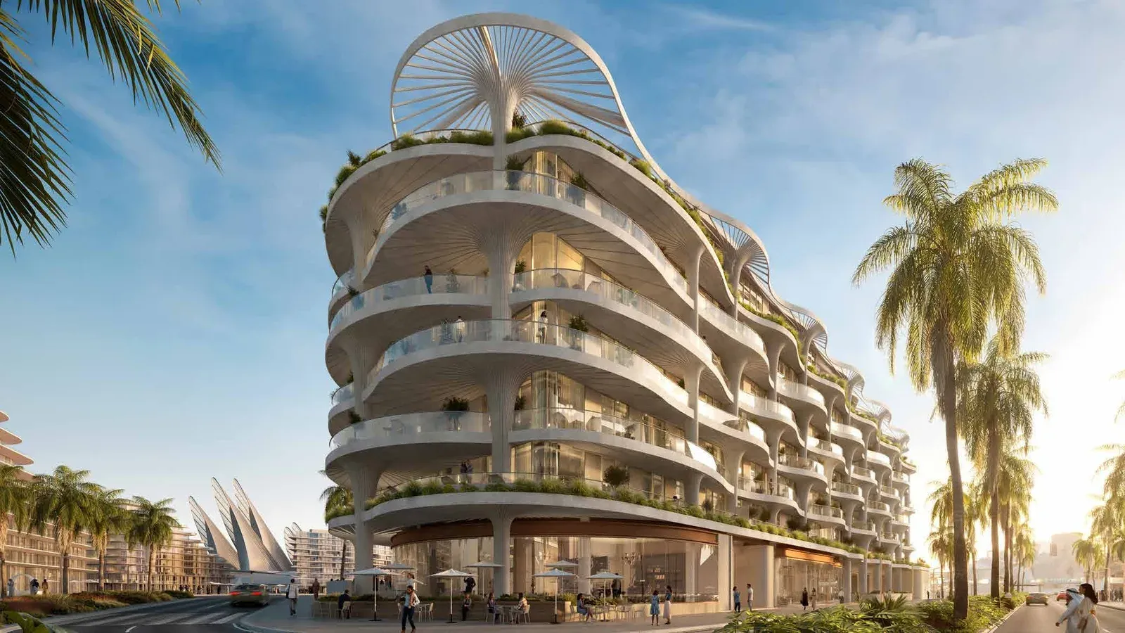 Palm-inspired Mamsha Palm residences in Saadiyat Cultural District, Abu Dhabi