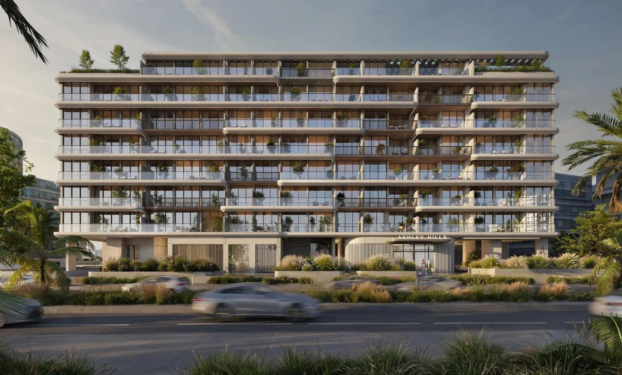 Street-facing exterior of Ashley Hills with landscaped frontage and private balconies by TownX