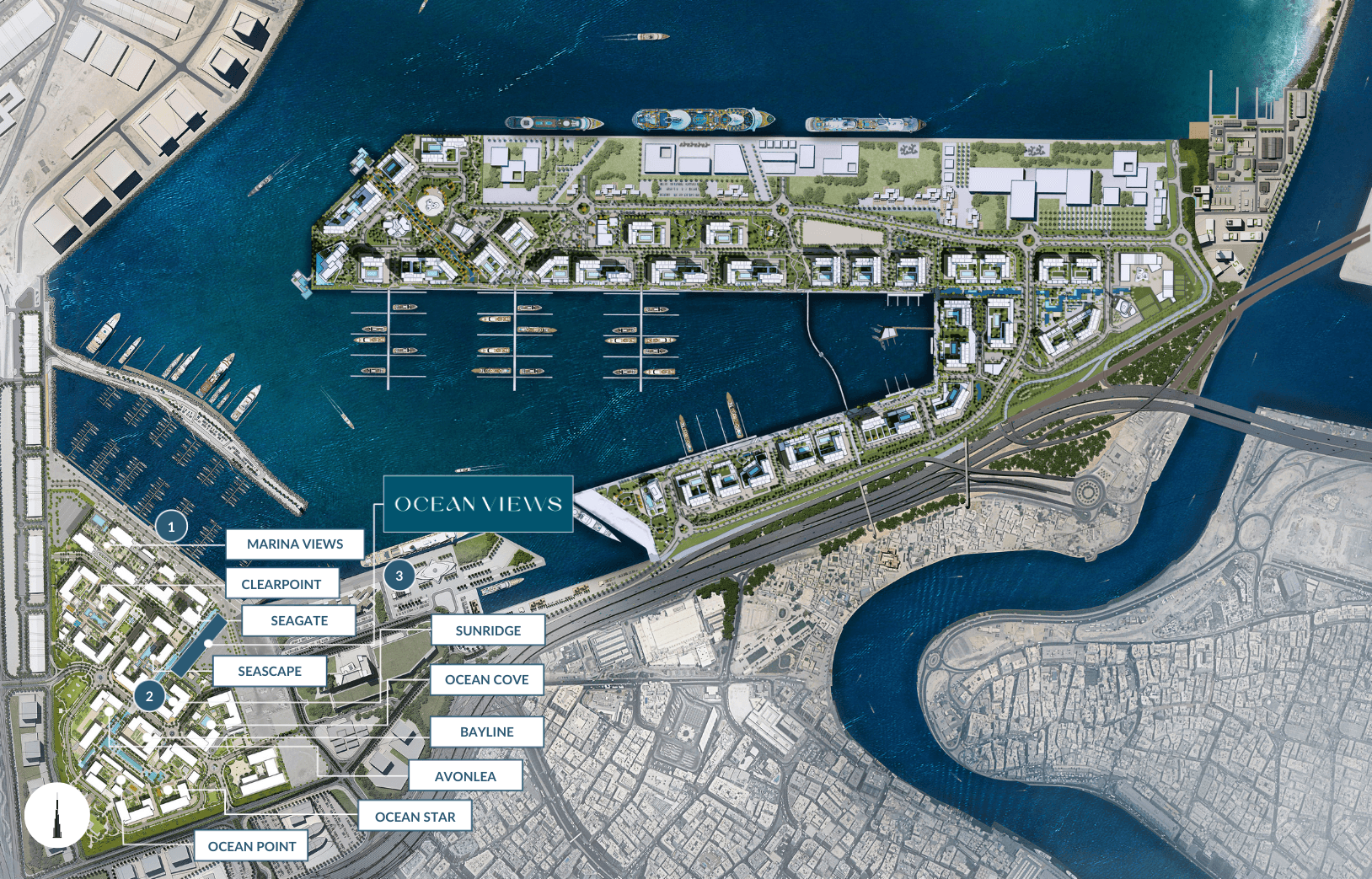 Ocean Views by Emaar, Rashid Yachts & Marina – 1 to 3 Bedroom Apartments