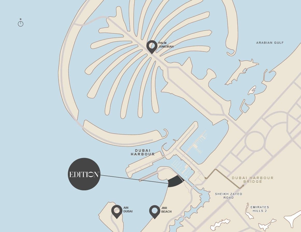 The Residences at the Dubai Beach Edition by H&H, Dubai Harbour – 2 to 4 Bedroom Apartments