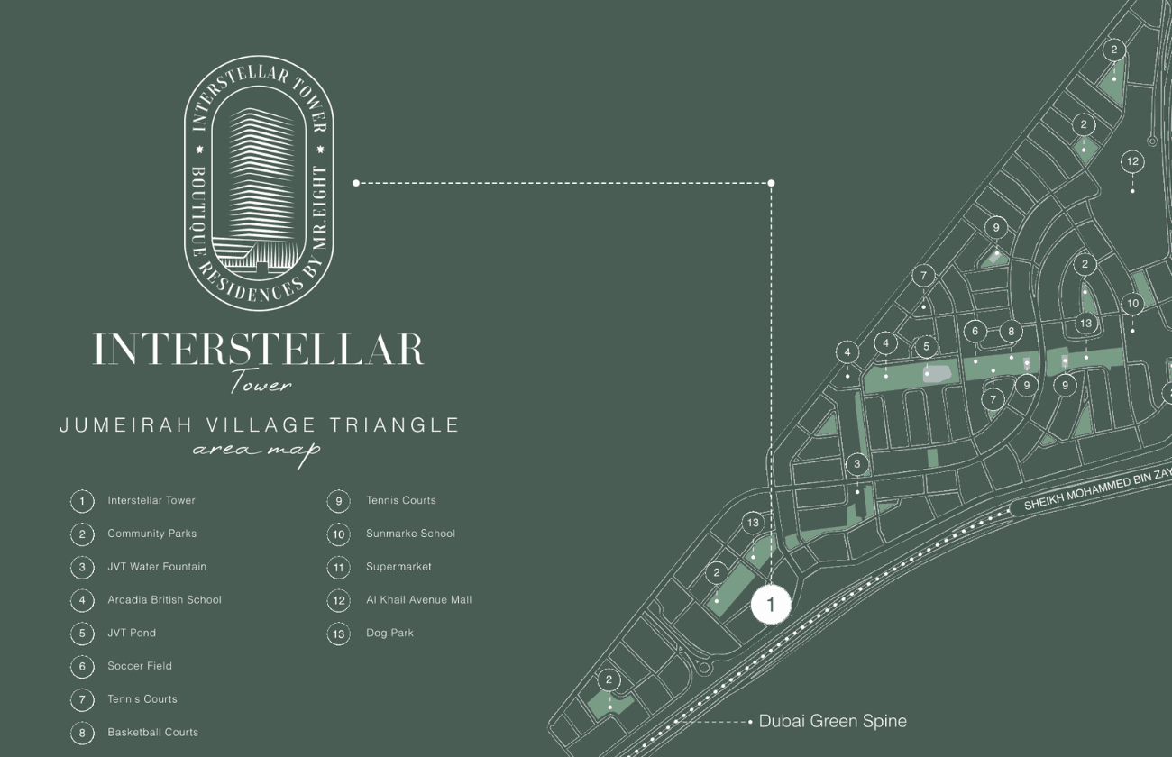 Interstellar Tower by Mr. Eight, Jumeirah Village Triangle– 2 & 3 Bedroom Apartments