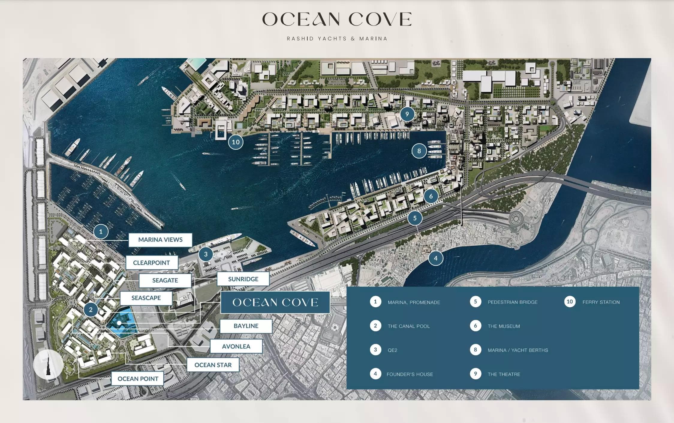 Ocean Cove by Emaar Properties, Rashid Yachts & Marina – 1 to 3 Bedroom Apartments